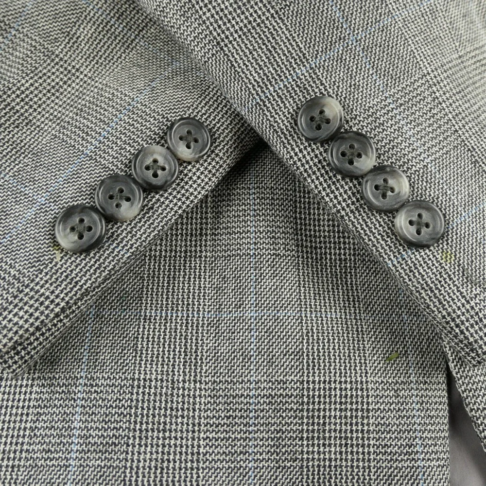 Jos A Bank Signature Sport Coat Mens 43R Silk Camel Hair Glen Plaid Windowpane